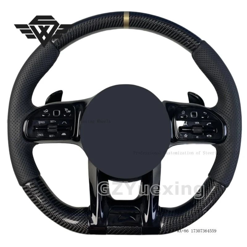 Customized Round Car Steering Wheel Suitable for Mercedes Benz 809 C300 C200 C180 W204 W211 W213 W205 W447 E63