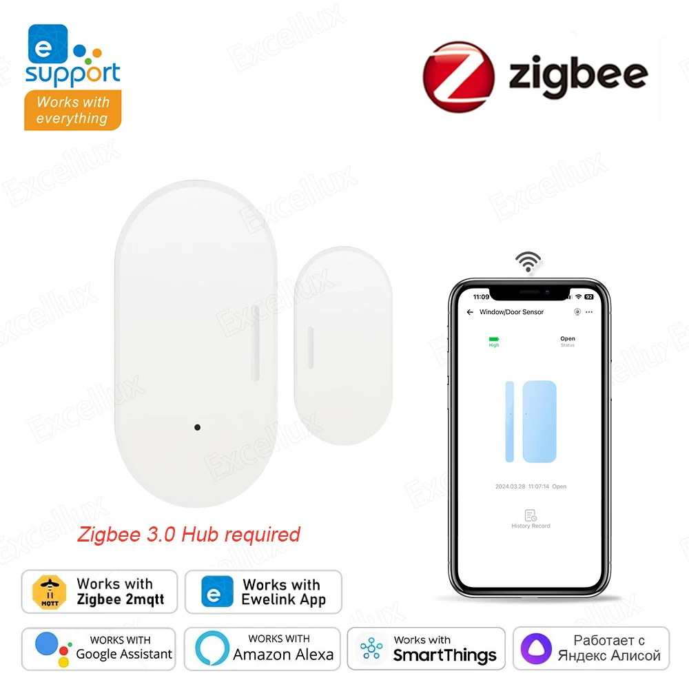 ZigBee Smart Door Sensor Door Open Closed Detectors Smart Home Security Protection EWelink Control Via Alexa Google Home Z2MQTT