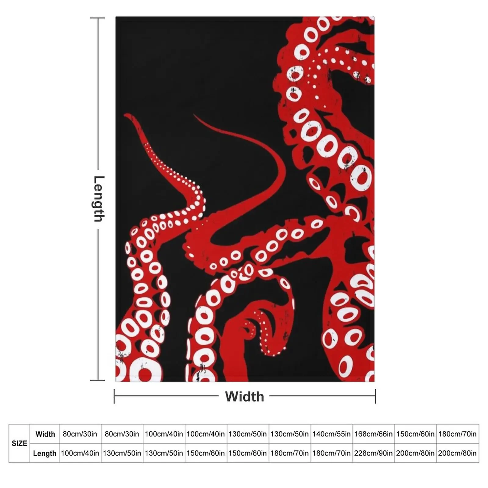 Red Kraken Cthulhu Octopus Tentacles From The Ocean Deep Throw Blanket valentine gift ideas Soft Big Fashion Sofas Blankets