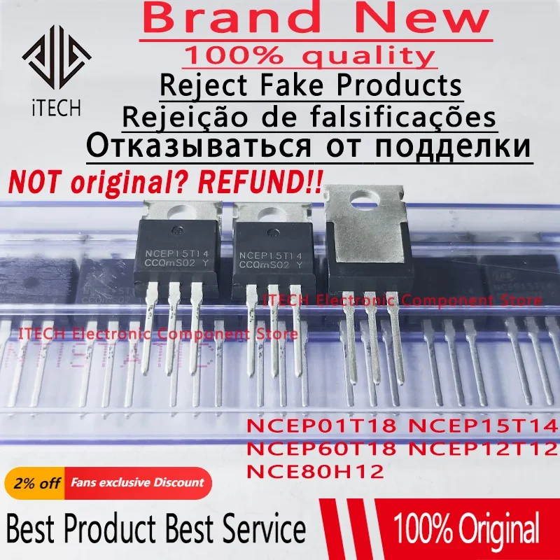 10pcs/lot Original NCEP01T18 NCE80H12 NCEP12T12 NCEP15T14 NCEP60T18 TO220 MOSFET 100% New and Genuine