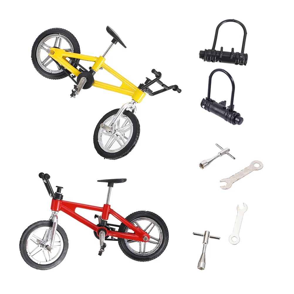 2 set Bike Aluminum Alloy Finger Desk Competition Game Lightweight Portable Stress Relief For Adults Children
