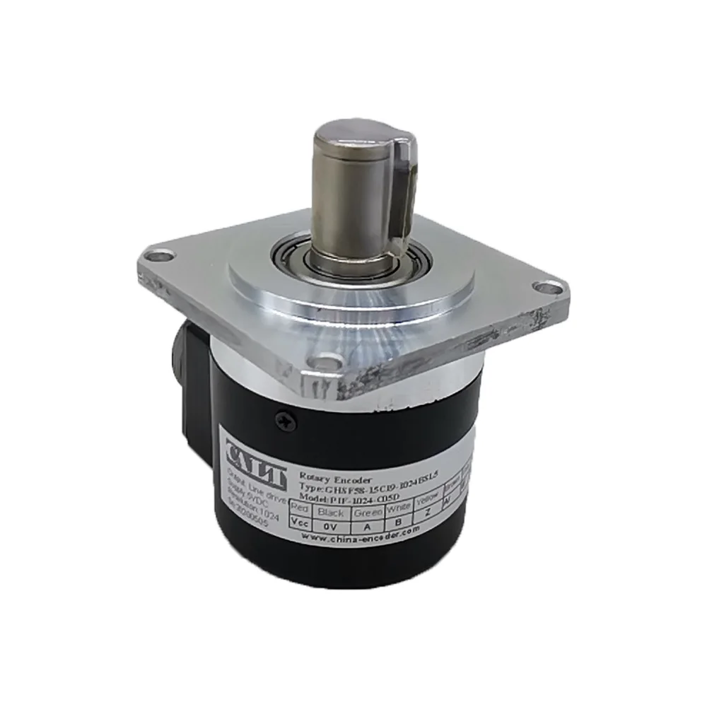 Square Flange Encoder with 15mm Shaft GHSF58 500/600/1024/2000/2048/ PPR Resolution with Socket Side