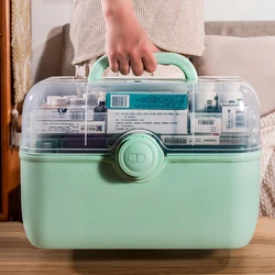 First Aid Kit Container 3 Layers Medicine Storage Boxes Organizer With Handle Large Capacity Family Emergency Container