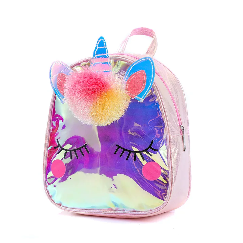 Baby Unicorn Cartoon Backpack Girls Cute Dreamy Little Princess Schoolbag New Children\'s Casual Transparent Shoulder Bag