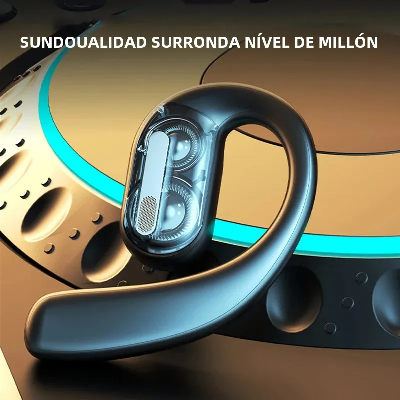 Auriculares inalámbricos con Bluetooth, cascos completamente abiertos, conducción de aire, gancho para la oreja, manos libres, cancelación de ruido, audífonos deportivos