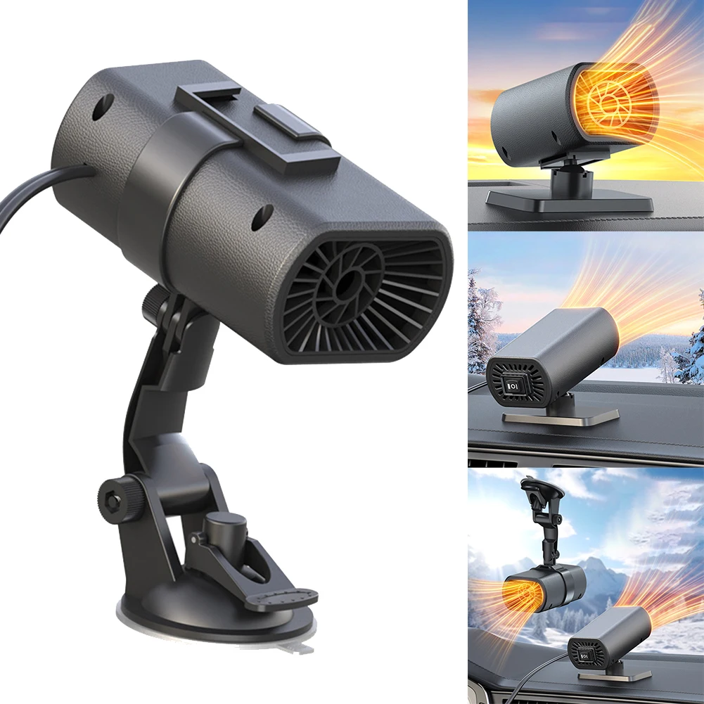 360 Degree Adjustment 12.3*5.2*15.2cm DC 12V Heating Fan Compact Design Easy Installation Effective Defrosting