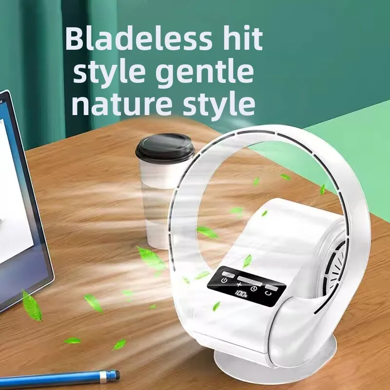 2025 Новый настенный USB-вентилятор, беспроводной перезаряжаемый аккумулятор, 5-скоростной тихий настольный вентилятор для офиса/спальни, пульт дистанционного управления