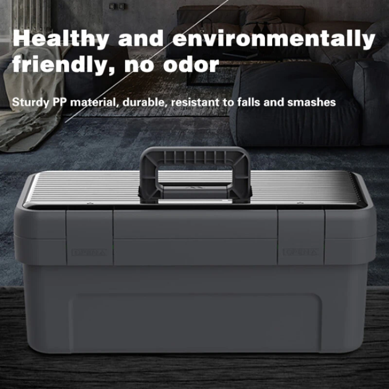 JIMIHOME Tool Box Storage Box with Handle 17 Inch Home Multifunctional Toolbox Portable Organizer Home Tool Storage