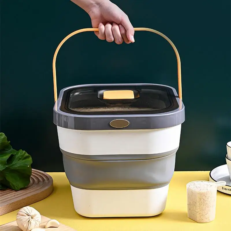 Pet Food Container Collapsible Airtight Bin for Cat Dog Food Storage Foldable Food Box with Lid for Treats Pellets Grains Rice