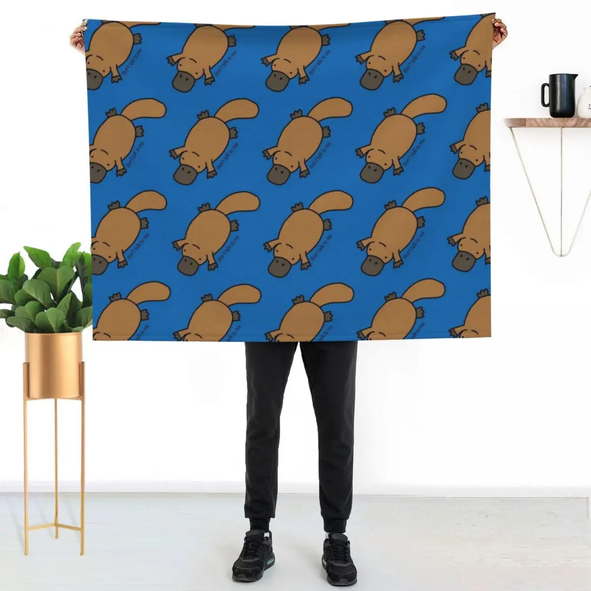Platypus don’t talk to me Throw Blanket Stain Resistant Cozy Warm Blanket