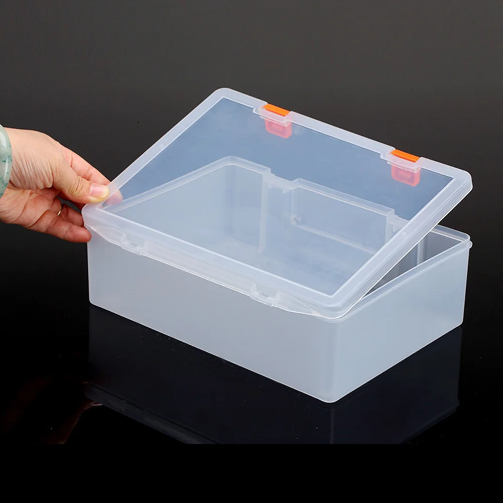 

Plastic Storage Box Hinged Lid Portable Organizer for Puzzles Crayons Figures Transparent Plastic Case Storage Container