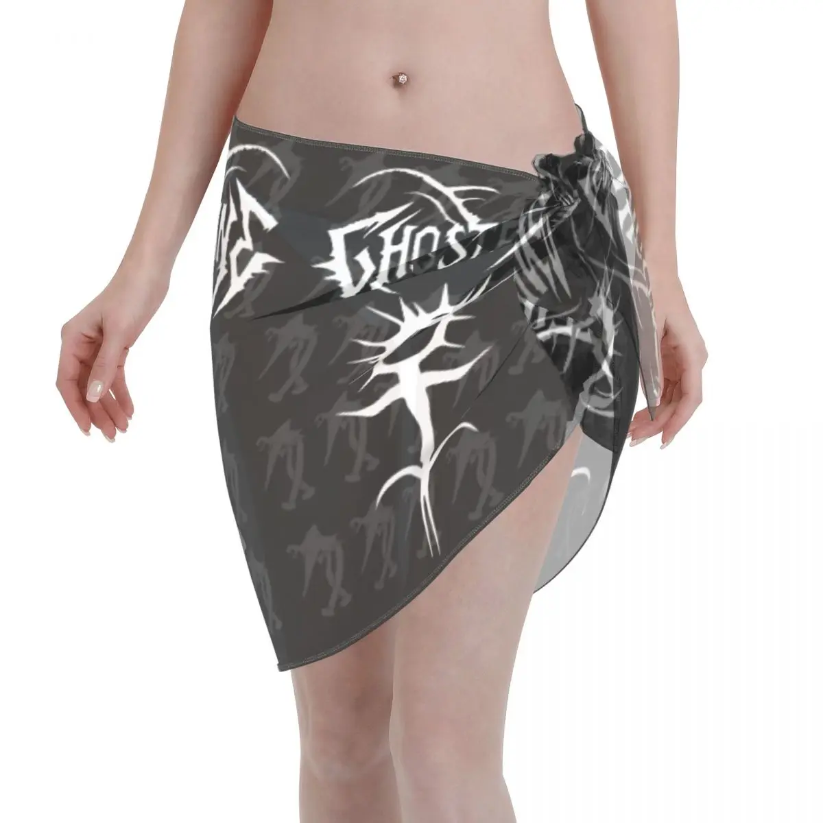 

Custom Ghostemanes Poster Women Short Sarongs Beach Wrap 3D Print For Swimwear Beach Bikini Wrap Dress Swimsuit Coverups