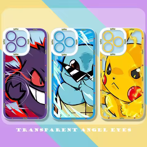 Anime P-Pokemon Gengar Phone Case For Samsung Galaxy S25 Edge S23 S22 S21 S24 Ultra Plus FE A56 A26 A36 5G A16 A06 4G A17 A07