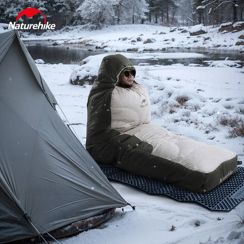 Natruehike ao ar livre-35 °c pro manter quente saco de dormir inverno acampamento caminhadas viagem engrossar impermeável à prova de vento para baixo saco de dormir