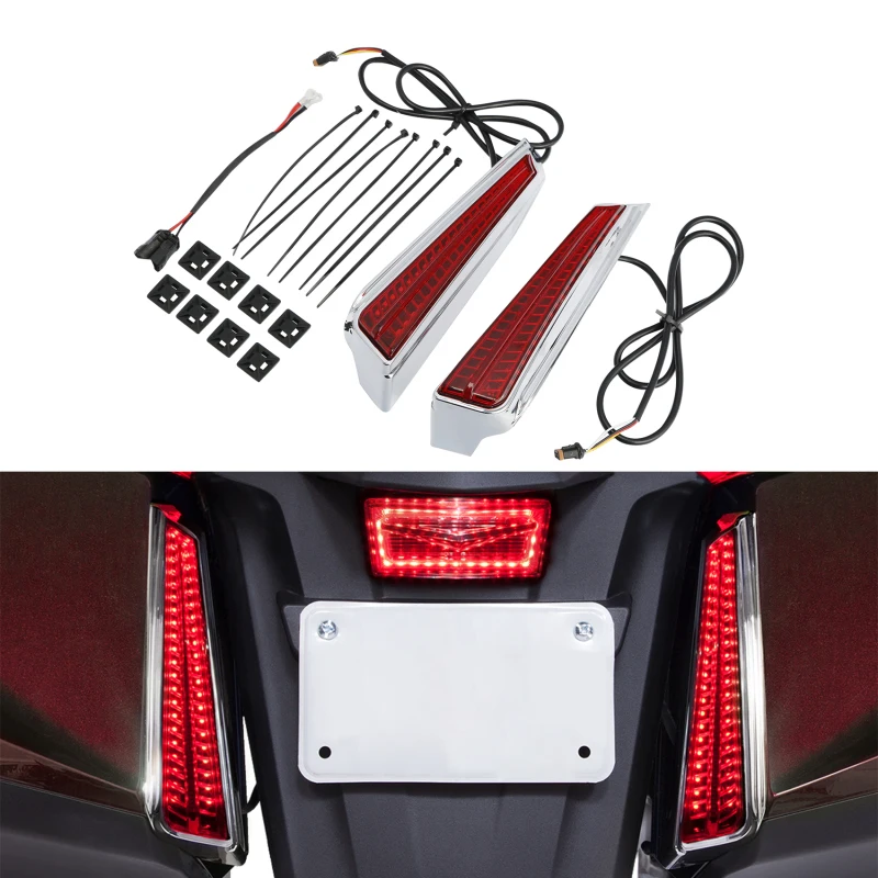 Motorcycle Rear LED Filler Panel Lights For Honda Goldwing 1800 GL1800 2018 2019 2020 2021 2022 2023 2024 Smoke/Red/Clear