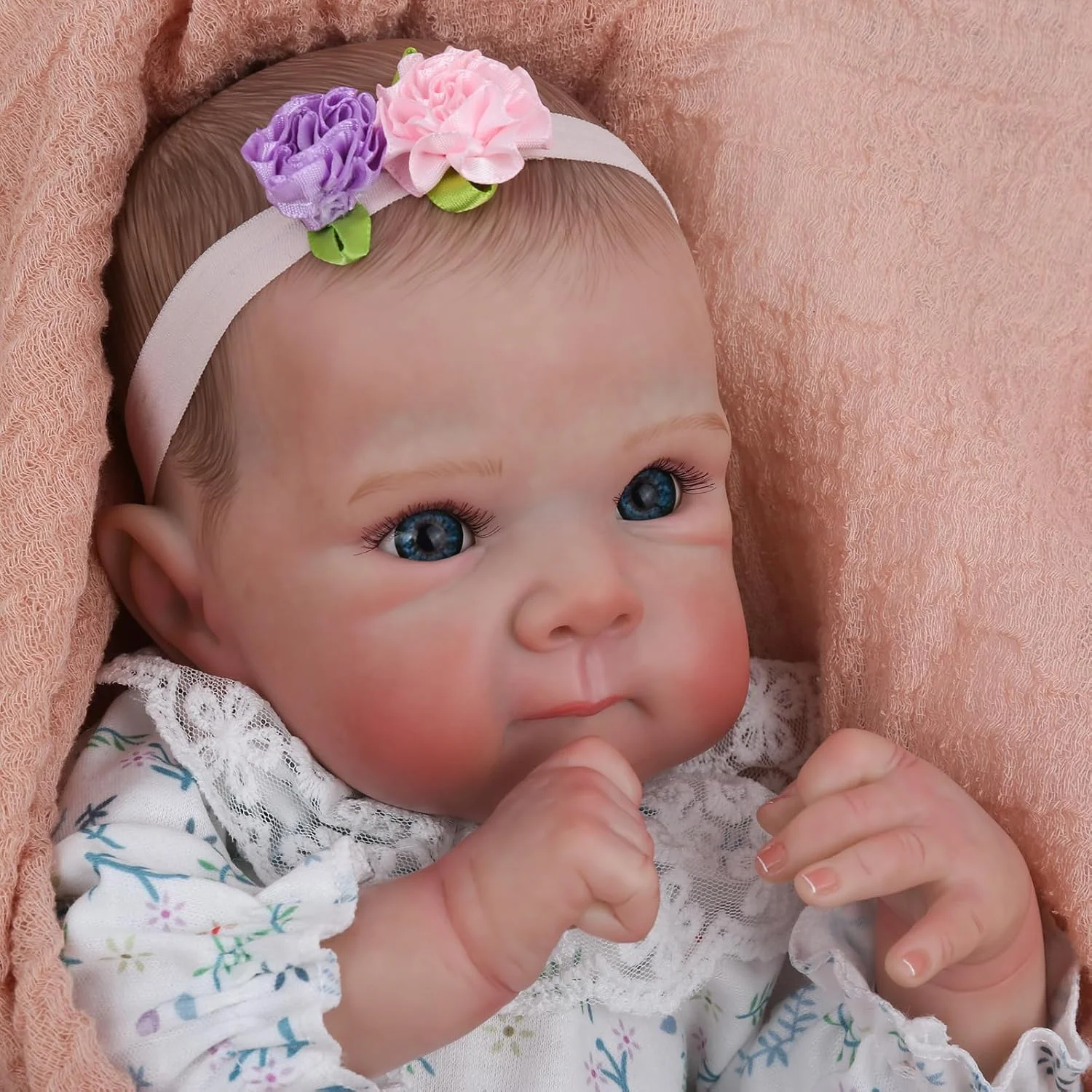 Reborn Baby Dolls Mädchen – 18 Zoll lebensechte handgemachte realistische Neugeborene Babypuppe, echter Ganzkörper aus Vinyl für Kinder ab 3 Jahren