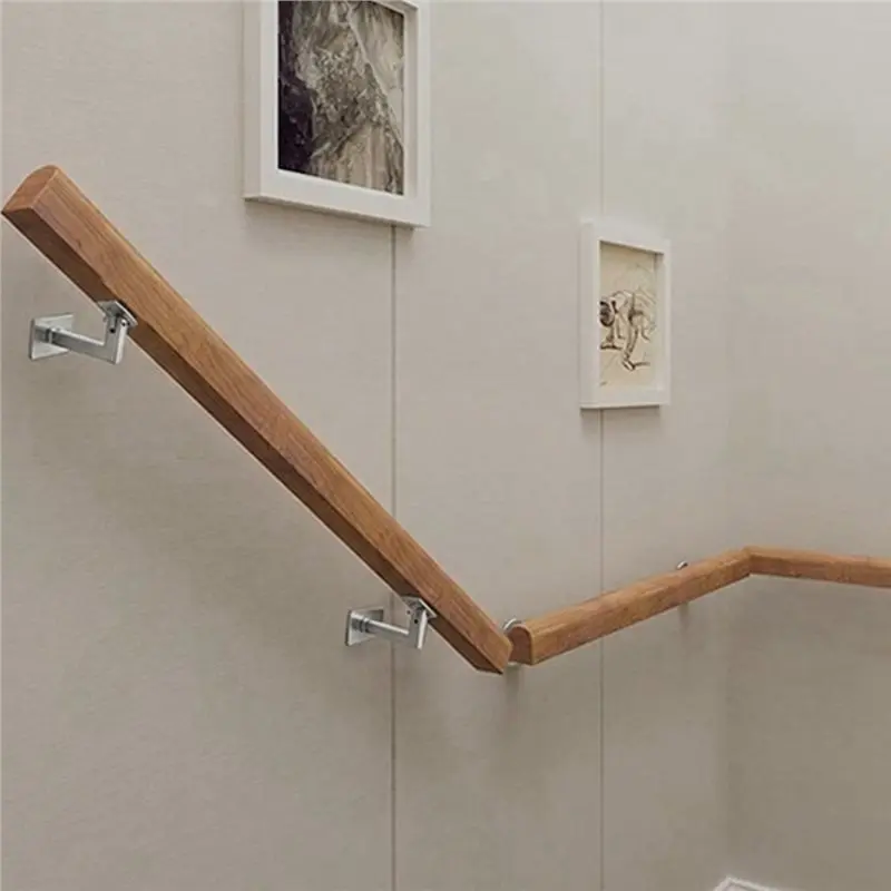 A53Q-Square Handrail Brackets Square Handrail Brackets With Screws (Pack Of 5) (Satin Nickle)