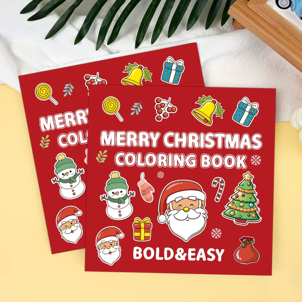 Merry Christmas Coloring Book For Kids Bold Easy Large Simple Pictures Santa Snowman Xmas Tree Holiday Colouring Pages Activity