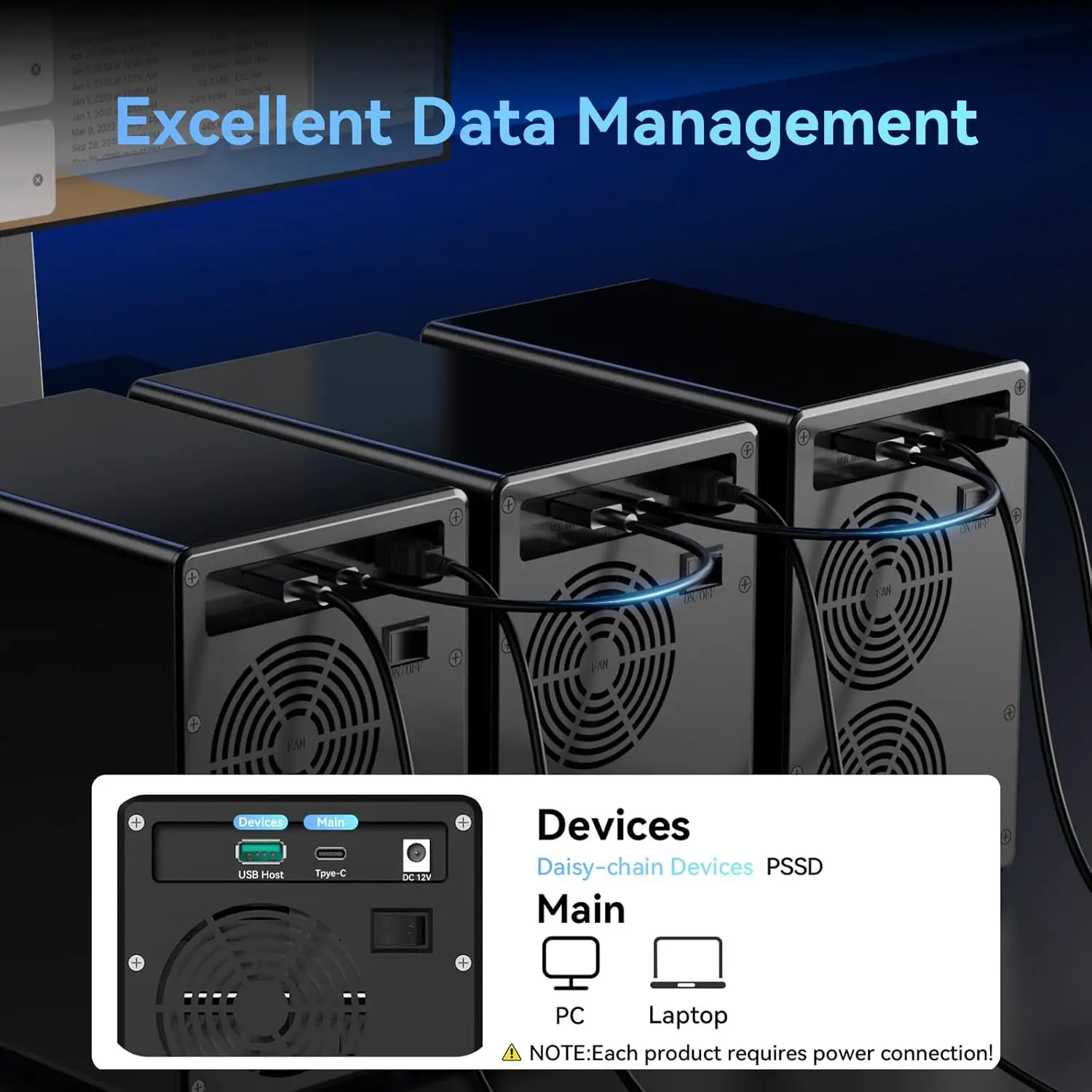 6 Bay 10Gbps Aluminum Hard Drive Enclosure with Cooling Fan for SATA HDD/SSD, Hot Swappable, Tool-Free DAS