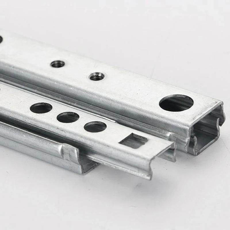 2pcs Steel Drawer Runners with Groove Ball Bearing for Smooth and Quiet Side Slide Rails Suitable for Furniture Cabinets