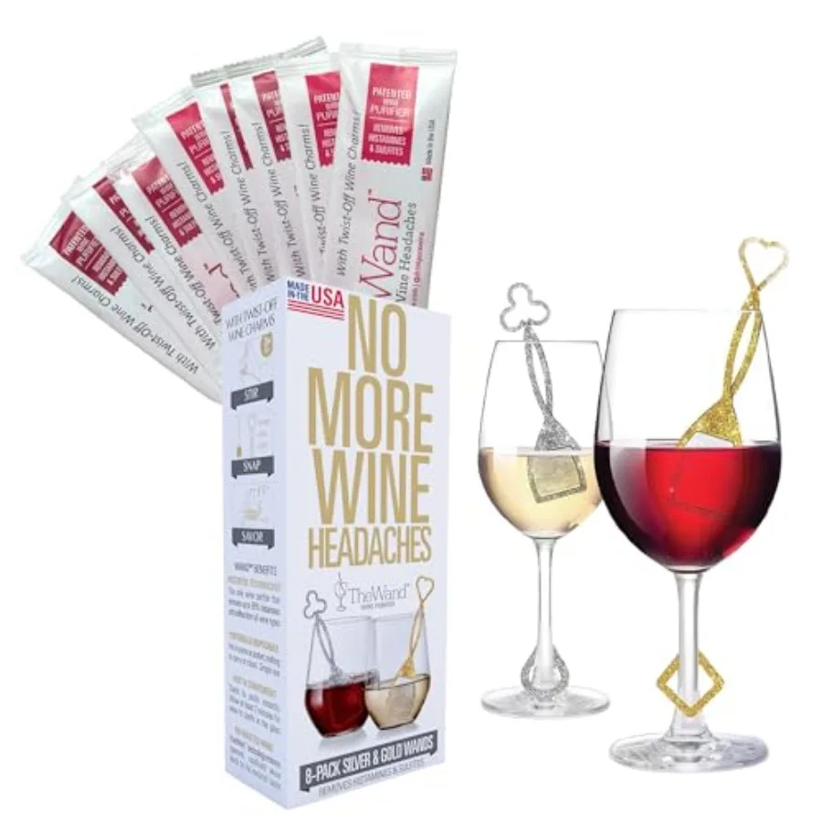 

PureWine The Wand Wine Purifier - Red and White Wine Filters for Histamines and Sulfites, Sulfite Remover Sticks, Helps Allergi