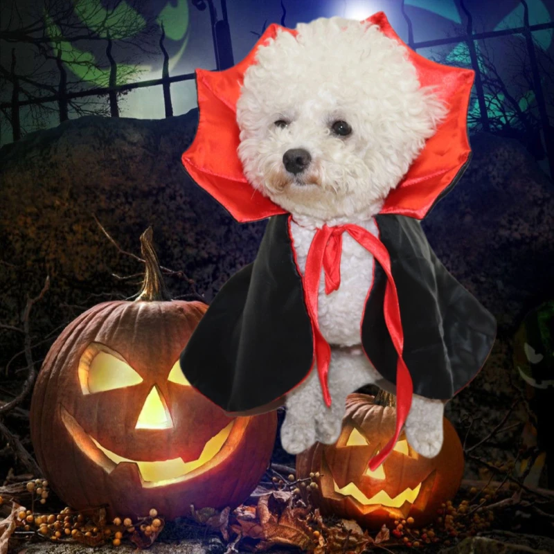 Cute Halloween Pet Costumes Cosplay Vampire Cloak For Small Dog Cat Kitten Puppy Dress Kawaii Pet Clothes Cat Accessoties Gift