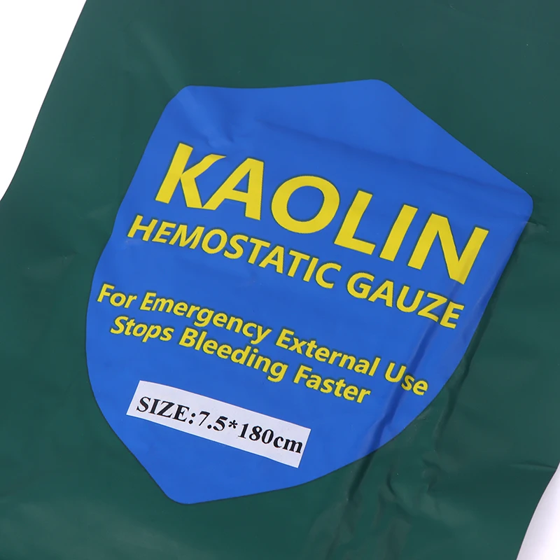 1Bag Hemostatic Kaolin Gauze Combat Emergency Trauma Z-Fold Soluble For Ifak Tactical Military First Aid Kit Medical Wound