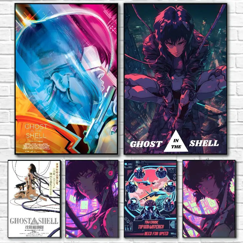Carton G-Ghost In The Shell Hot Poster Canvas painting poster with prints Home bedroom living room decoration gift