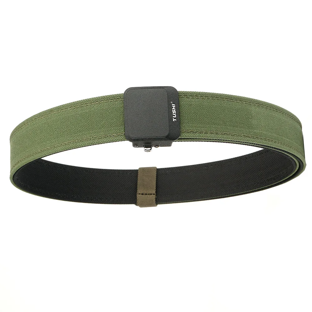 TUSHI Nylon-Hartgürtel für Herren, automatische Metallschnalle, Outdoor-EDC-IPSC-Zubehör, große Größe 120–150 cm, Militärgürtel – Detail 21