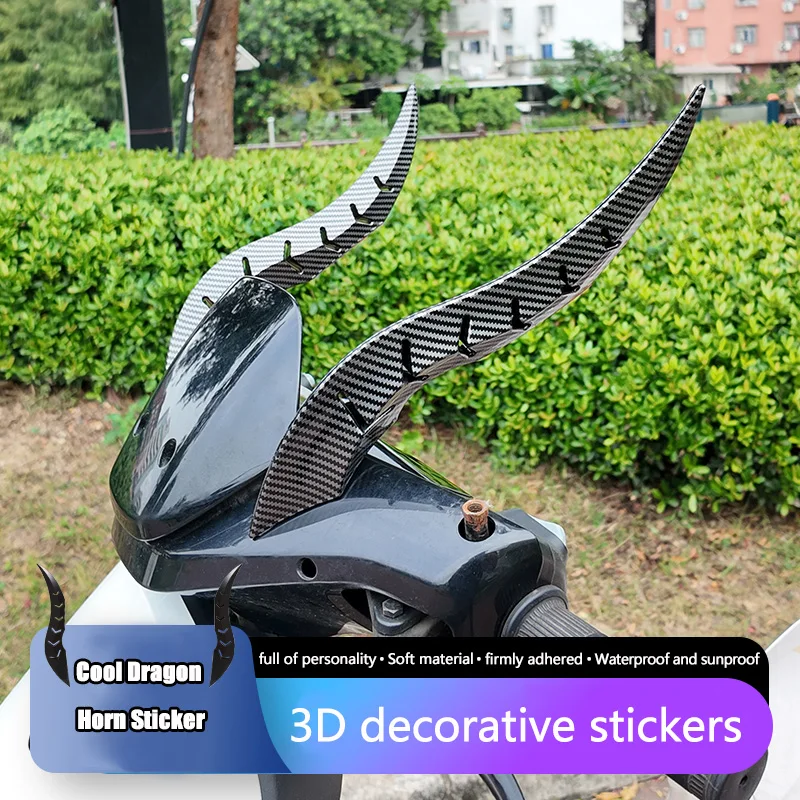 A Pair New Style Dragon Horn Car Roof Modification for Cars Universal 3D Devil Horn Style Roof Decorative Accessory