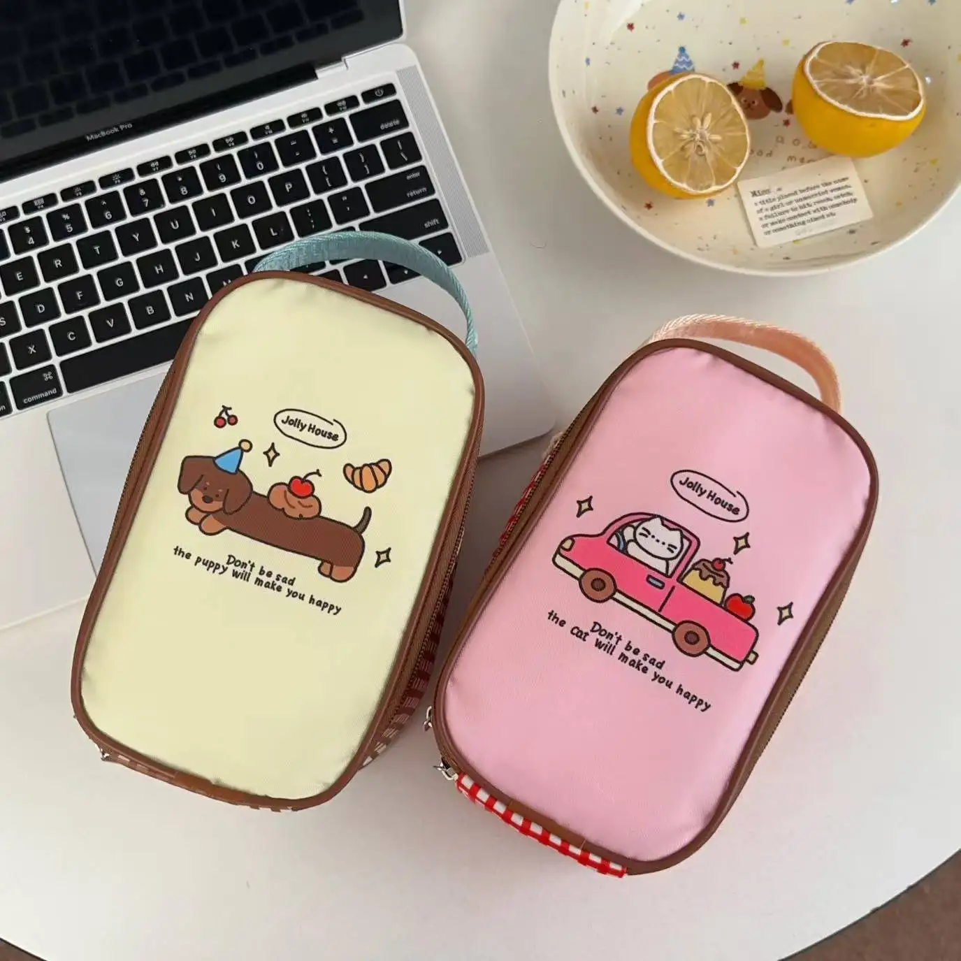 Niedliche tragbare Lunchbox-Tasche, große isolierte Tasche für Studenten und Büroangestellte, Frühstückstasche mit hohem ästhetischem Wert – Detail 5