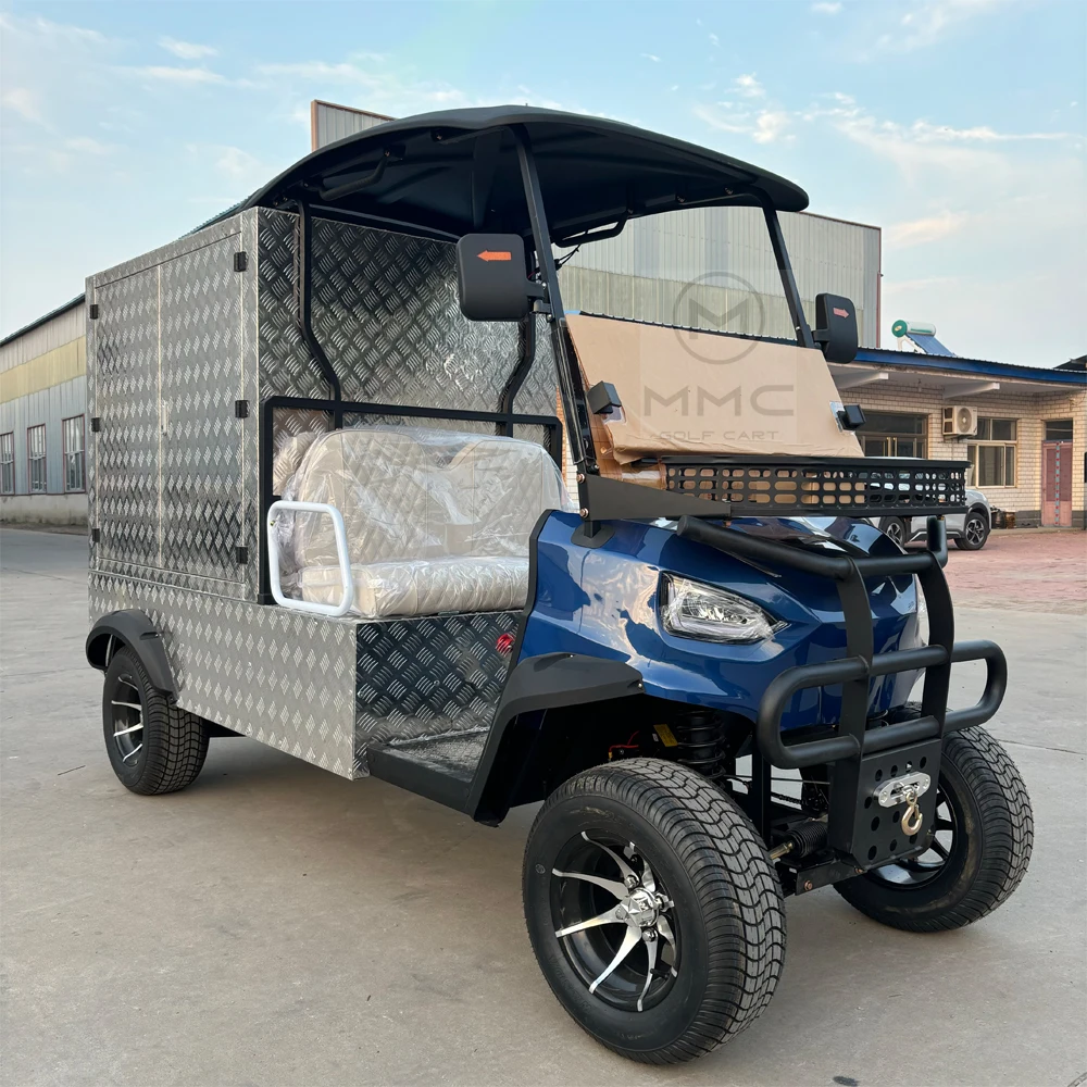 High Performance New Version 2 Seats 72V Electric Golf Cart 5000W Motor Lifted Golf Car Street Legal with Rear Close Cargo Box