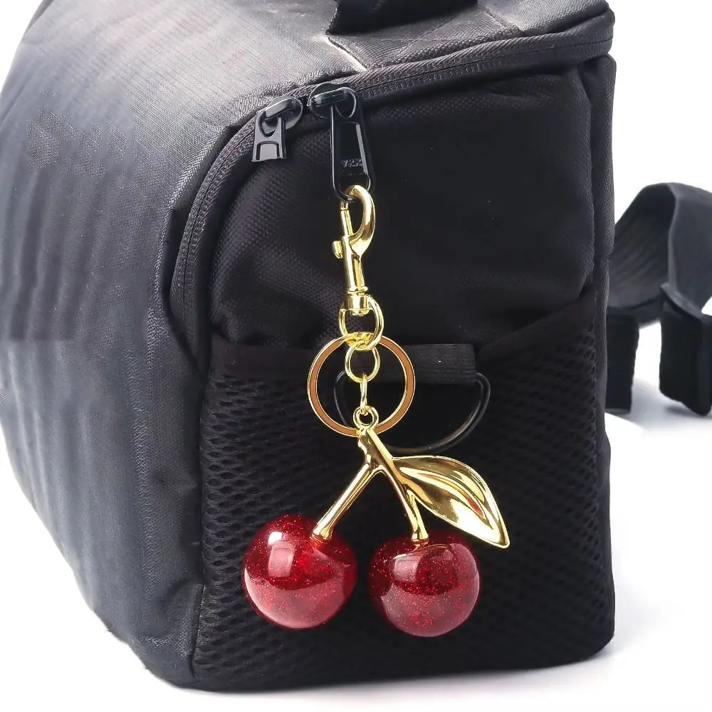 

Bag Decoration Delicious Red Cherry Keychain Trinket Anti-Lost Cherry Charm Handbag Pendant Girl Heart Ins