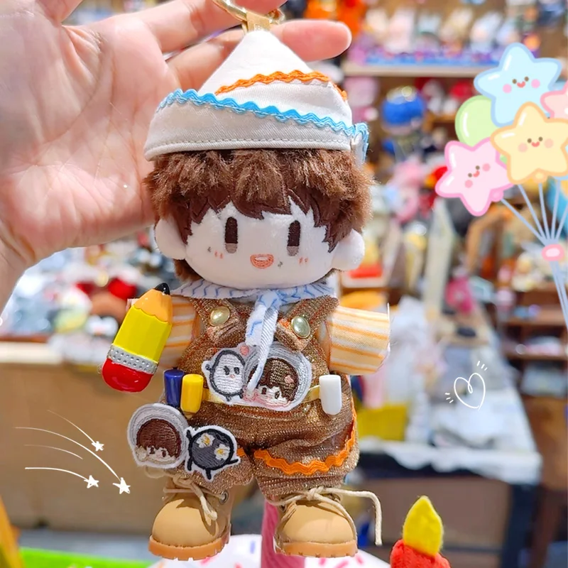 

New Arrival Concert Style Cotton Doll Outfit Set With Overalls Children'S Clothing Deep 16cm Plush Toy Doll Clothes Accessories