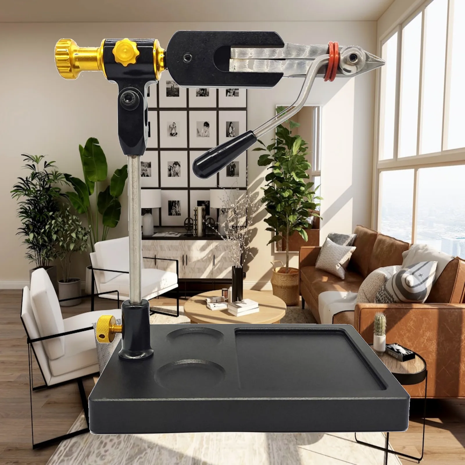 Precision Bench Vise Hook Tying Station for Knitting Fishing Flies with 360 Degree Swivel Clamp Style Head