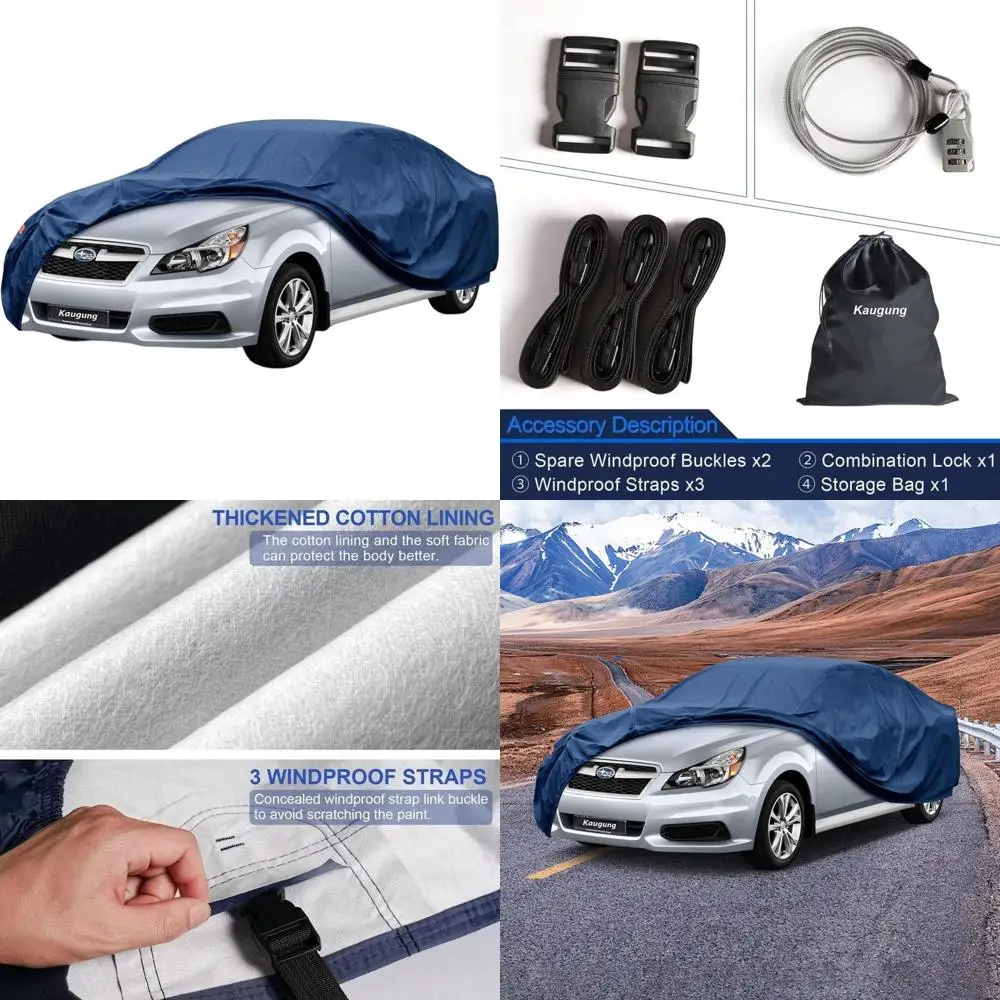 

All-Weather Custom Car Cover for Legacy (2000-2025) - Waterproof Protection Against Sun, Rain, Dust with Theft Deterrent Lock
