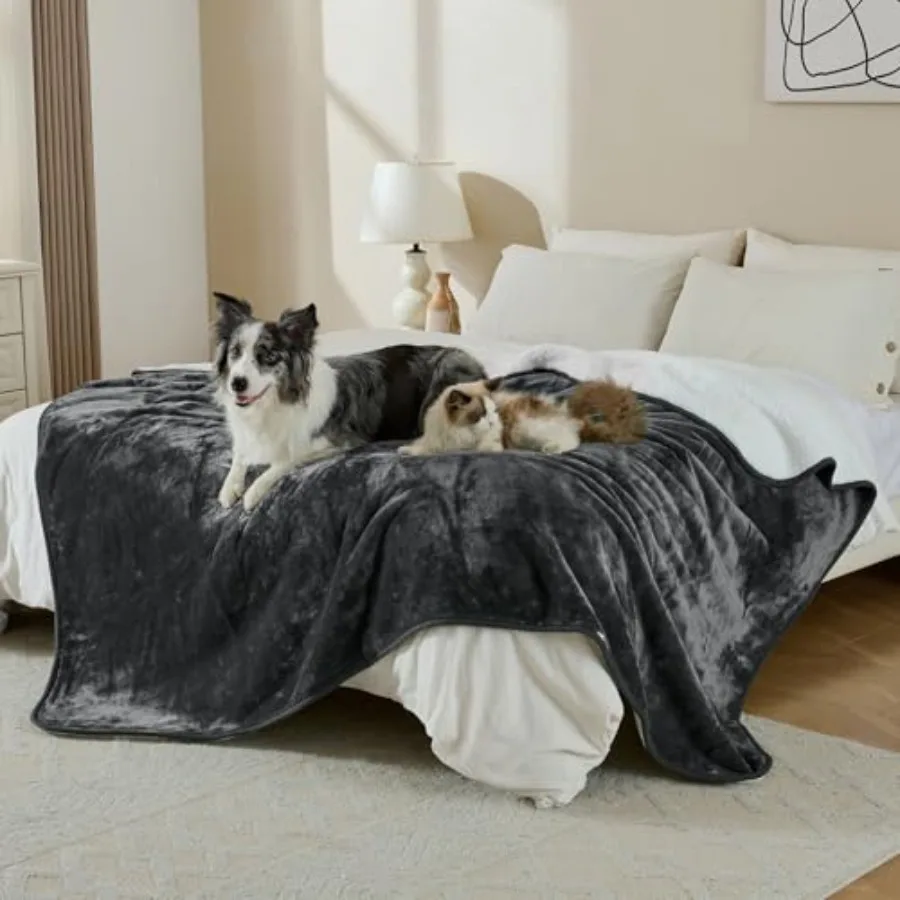 Waterproof Blanket for Bed Couch Sofa, Soft Liquid Pee Proof Pet Blanket for Dog Puppy Cat, Reversible Sherpa Fleece Furniture view 4