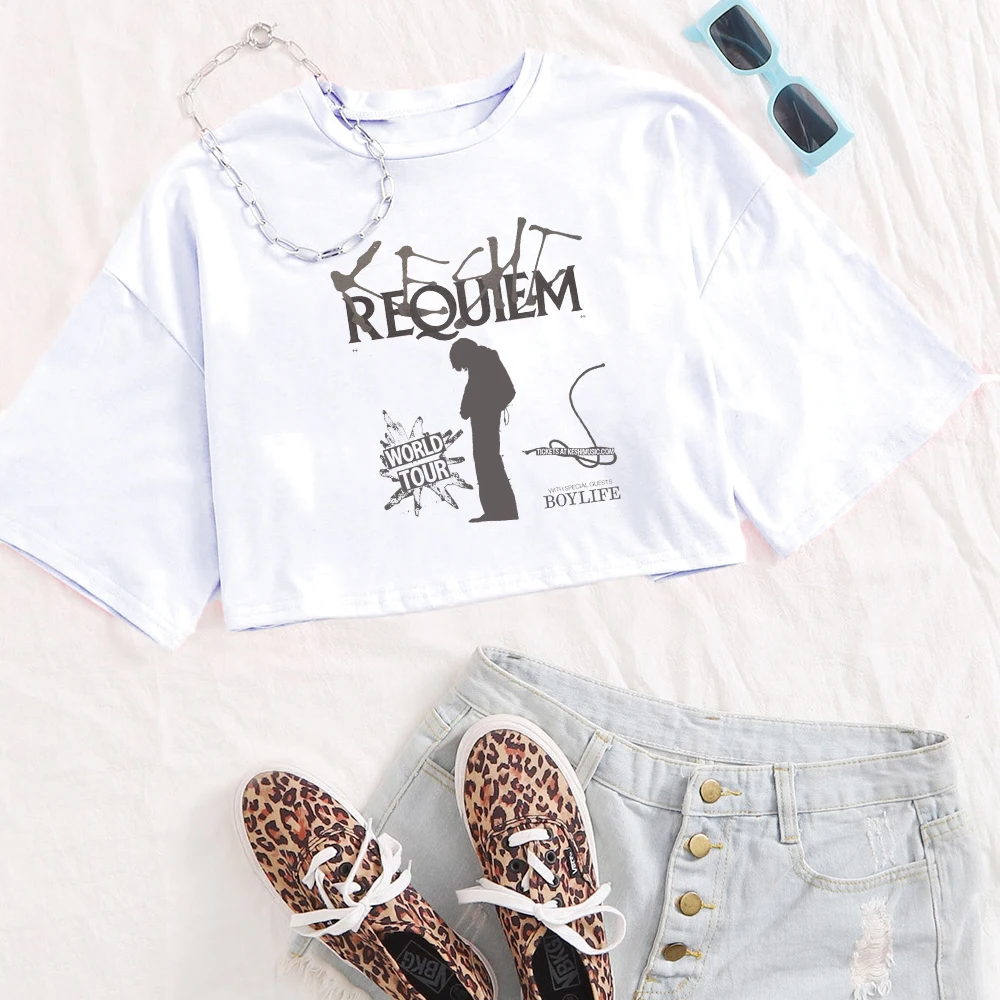 Keshi Requiem World Tour 2024 Shirt Women O-Neck Short Sleeves Crop Tops T-shirt Fans Gift Tops image 2