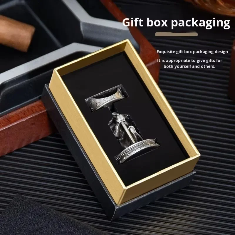 Retro Cigar Holder Portable Travel Mini Luxury Non-slip Base Exquisite Metal Smoking Accessories Outdoor with Gift Box