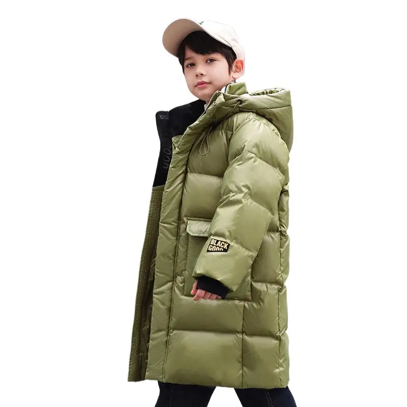 OLEKID 2024 Winter Children Down Jacket For Boys Thick Warm Waterproof Long Teenage Boy Outwear Coat 5-16 Years Kids Parka