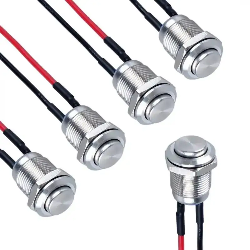5Pcs Stainless Steel Normal Open Momentary Push Button Switch Round Head for Boat Control System Household Appliance Fix view 5