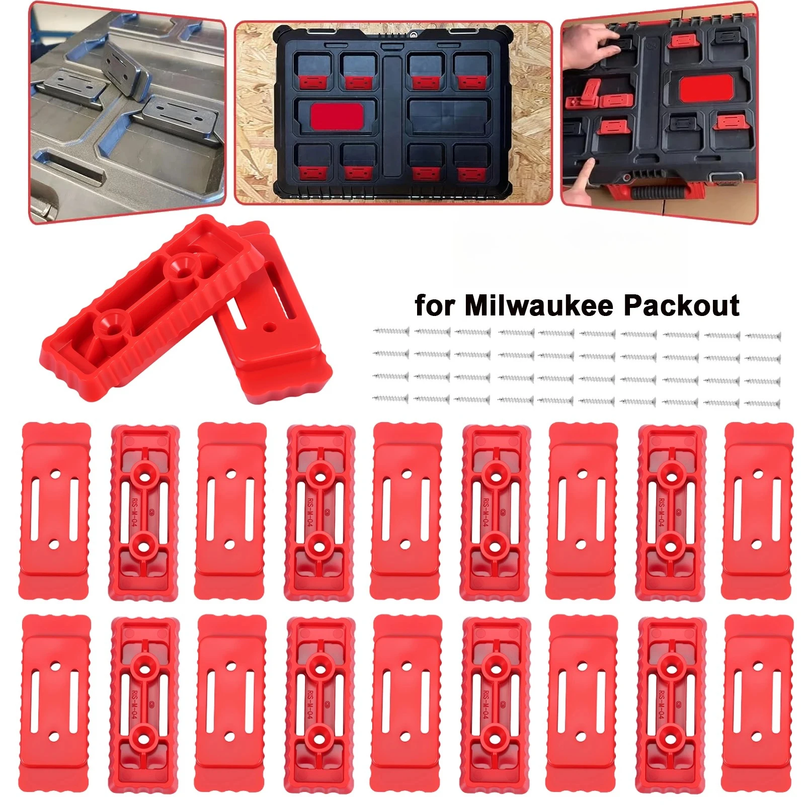 Suitable for Milwaukee Packout System ABS BS Bracket Feet Adapter for Tool Box Workshop Organisation 30 pcs Mounting Feet