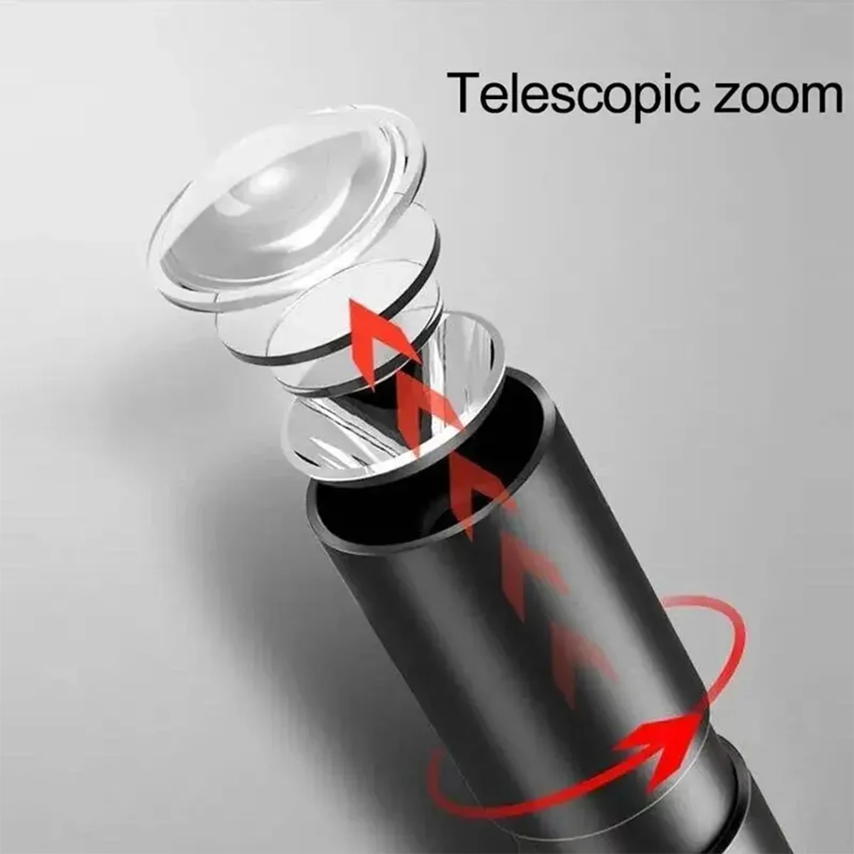 Mini Led Flashlight Waterproof 3-light-modes Flashlights Torches Cold White Telescopic Zoom Rechargable Multifunctional Portable