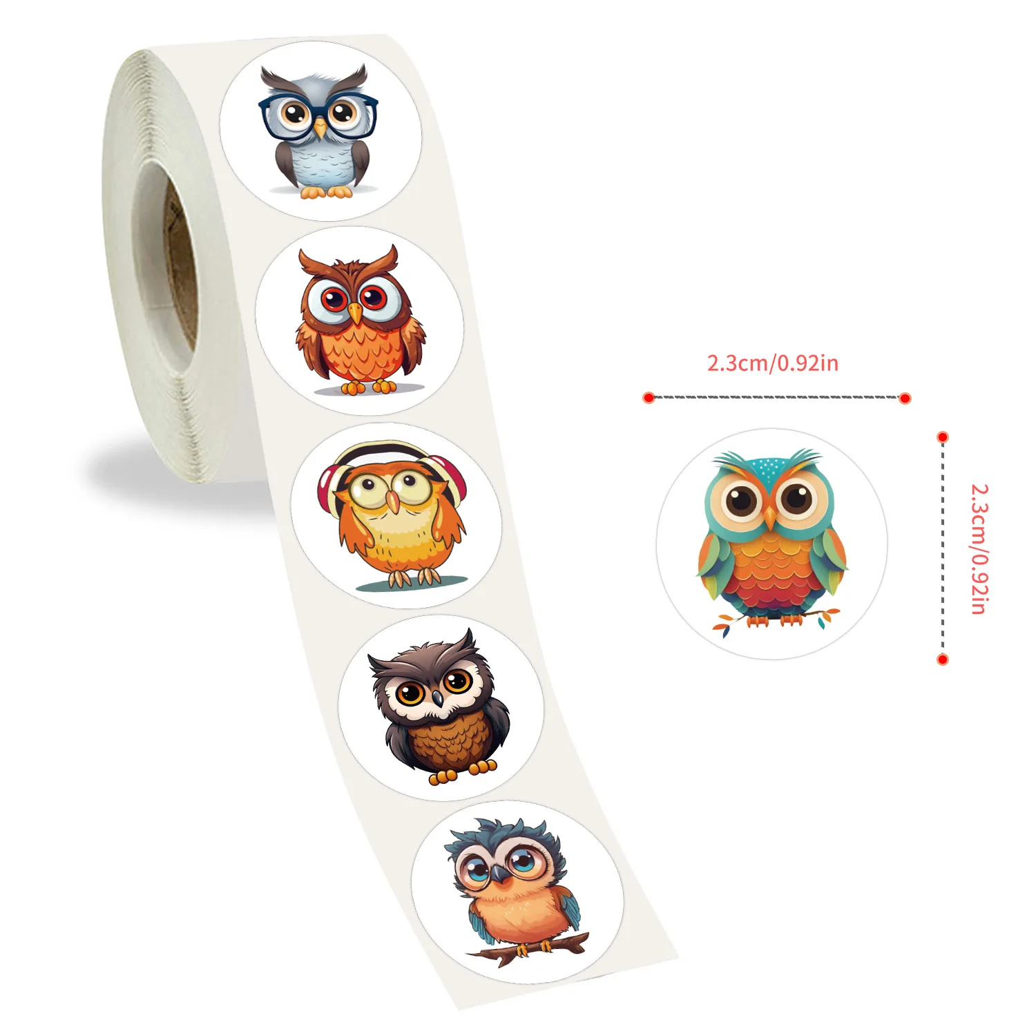100-500pcs Cute owl Sticker Animals Sticker for Kids Classic Toy Decoration School Teacher Supplies
