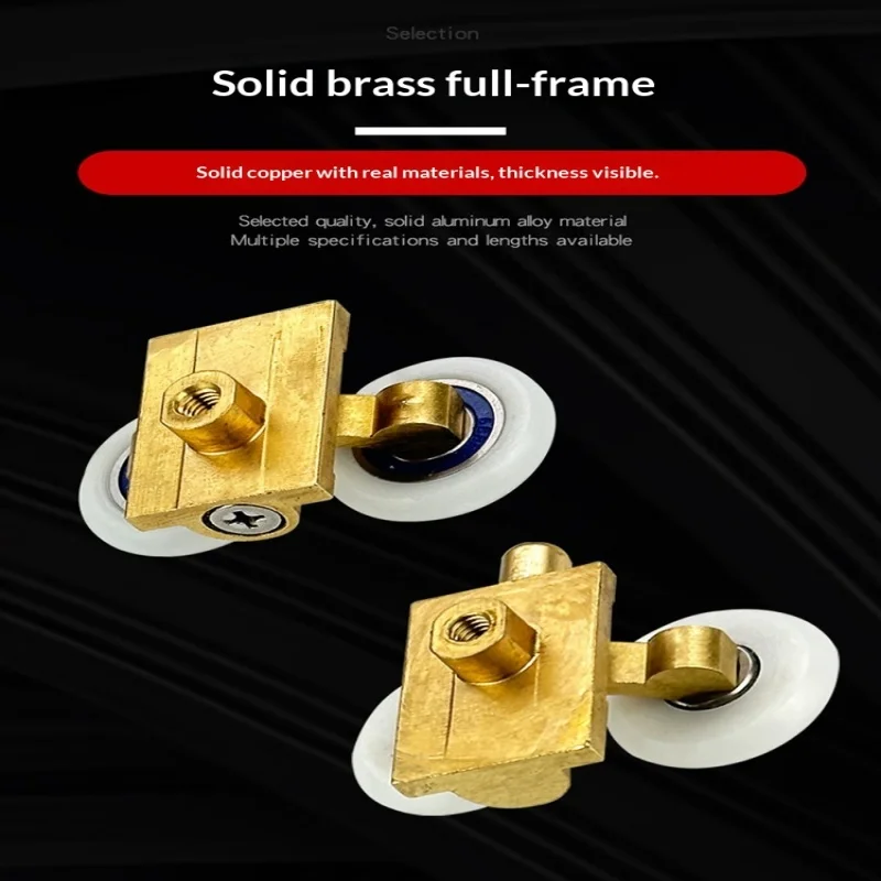 

Shower Room Pulley Bathroom Sliding Door Old-Style Wheel Roller Track Curved Glass Sliding Door Brass Hanging Wheel Accessory