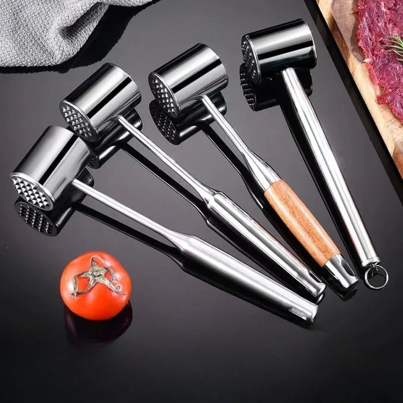 304 Stainless Steel Meat Hammer Loose Meat Tenderizer Household Steak Pork Chicken Breast Meat Loosening Hammer Kitchen Tools