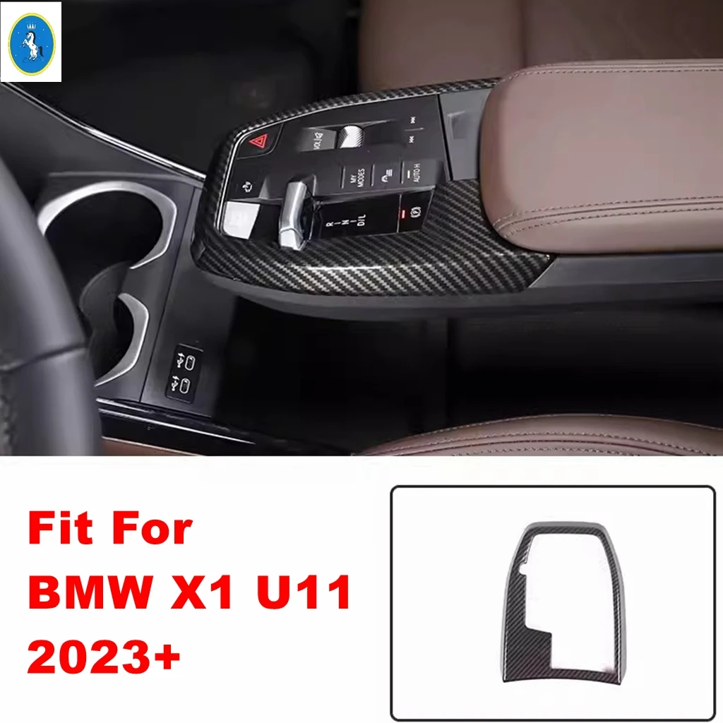 

Carbon Fiber Look Auto Center Console Gear Shift Panel Frame Decor Stickers Cover Trim ABS Accessories For BMW X1 U11 2023 2024