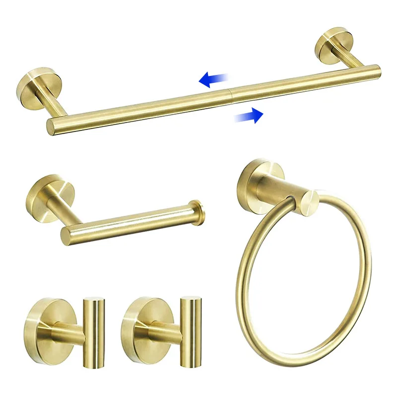 5PC Edelstahl Bad Regal Kit Bad Hardware Set Robe Handtuch Haken Wc Papier Halter Wc Papier Halter