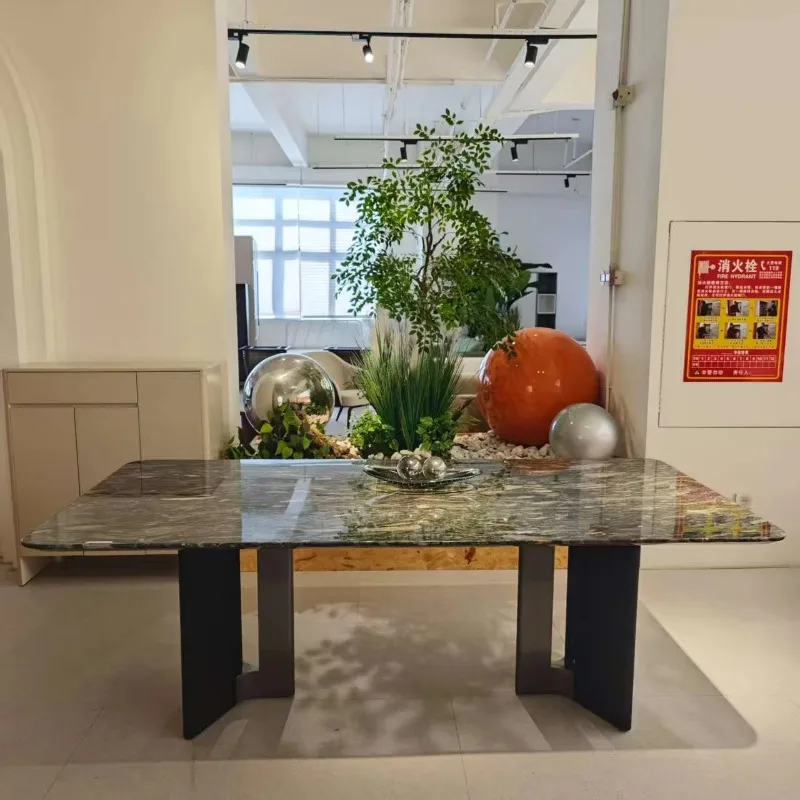 

Modern Steel Legs Dining Table Marble Top Home Decor Living Room Furniture Home Office Apartment Hotel