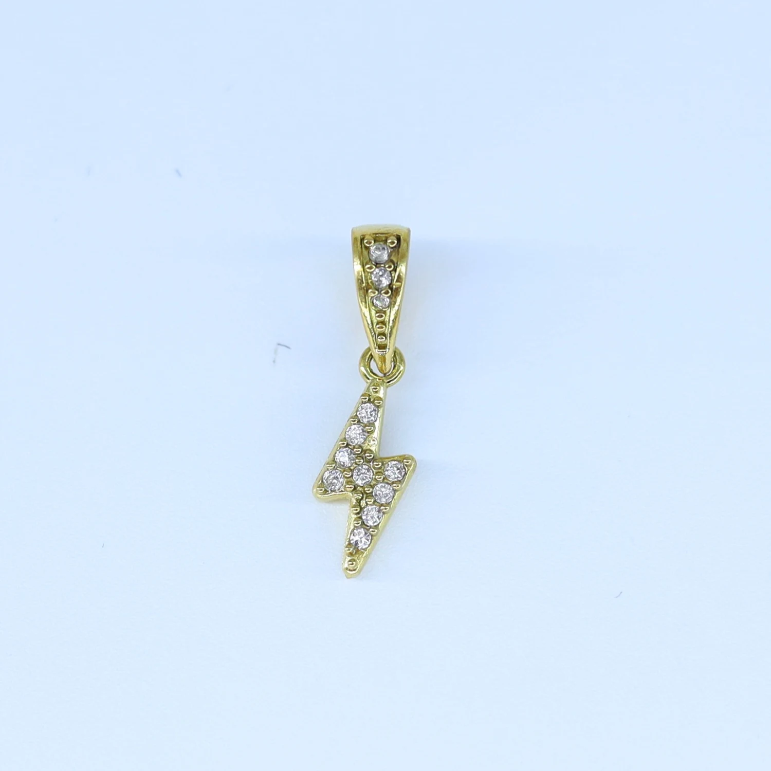  18K vergoldeter Edelstahl-Blitzanhänger mit funkelndem Zirkonia-Charm für DIY-Halskettenherstellung – Detail 6